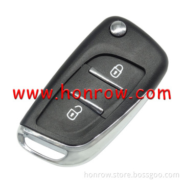 Citroen 2 button modified flip remote key blank with HU83 407 Blade -- With battery place (No Logo)